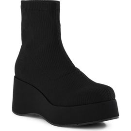 BC Footwear BC Footwear Koko Ribbed Stretch Wedge Bootie