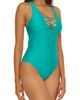 BCA by Rebecca Virtue BCA by Rebecca Virtue Lace-Up Plunge One-Piece Swimsuit - 3