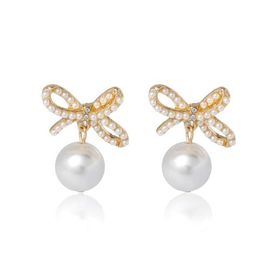 bcbg bcbg Bow Pearl Drop Earrings