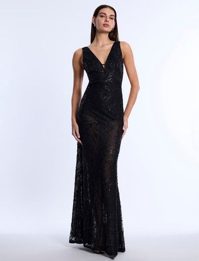 bcbg bcbg Embellished Cut Out Gown