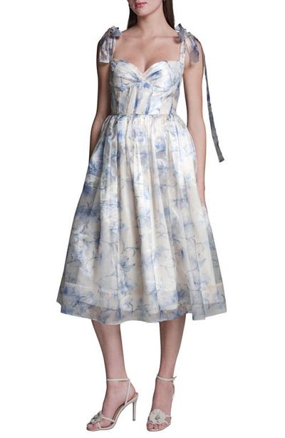 bcbg bcbg Floral Organza Midi Cocktail Dress