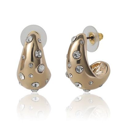 bcbg bcbg Gold-Tone Pavé Polka Dot Sculptural Hoop Earrings 