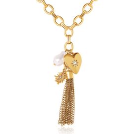 bcbg bcbg Heart Charm Chunky Chain Necklace