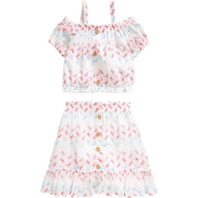 bcbg bcbg Kids' Eyelet Embroidered Top & Skirt