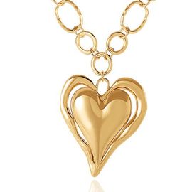 bcbg bcbg Linked Chain Heart Pendant Necklace