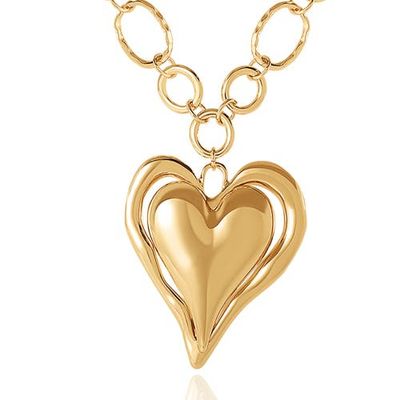 bcbg bcbg Linked Chain Heart Pendant Necklace