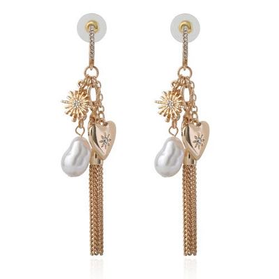 bcbg bcbg Multi-Charm Tassel Hoop Earrings