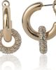 bcbg bcbg Pavé and Polished Gold-Tone Double Hoop Earrings - 1