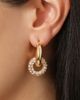 bcbg bcbg Pavé and Polished Gold-Tone Double Hoop Earrings - 3