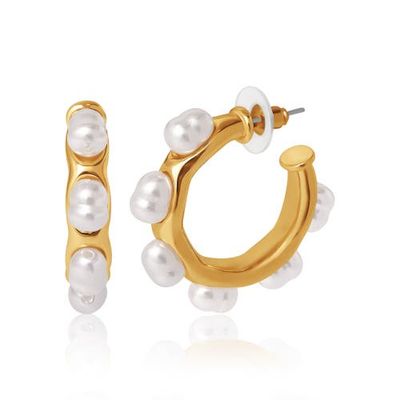 bcbg bcbg Pearl Hoop Earrings