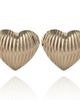 bcbg bcbg Ribbed Heart Button Earrings - 1