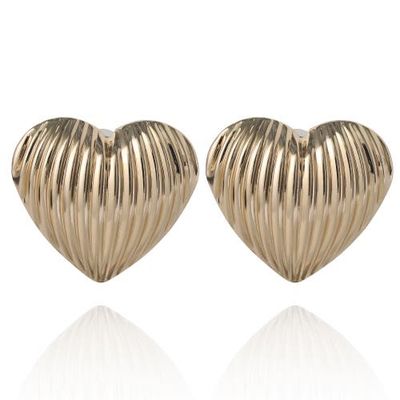 bcbg bcbg Ribbed Heart Button Earrings