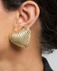 bcbg bcbg Ribbed Heart Button Earrings - 2