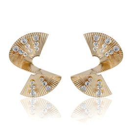 bcbg BCBGeneration Sculpted Fan Crystal Earrings