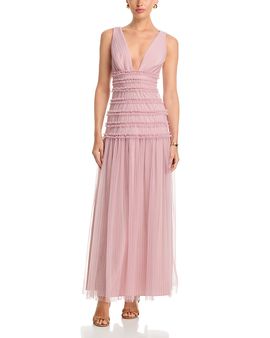 chinese dress ladies Solid Structured Gown – BCBGMAXAZRIA