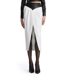 Bcbgmaxazria Bcbgmaxazria Leather Crepe Skirt
