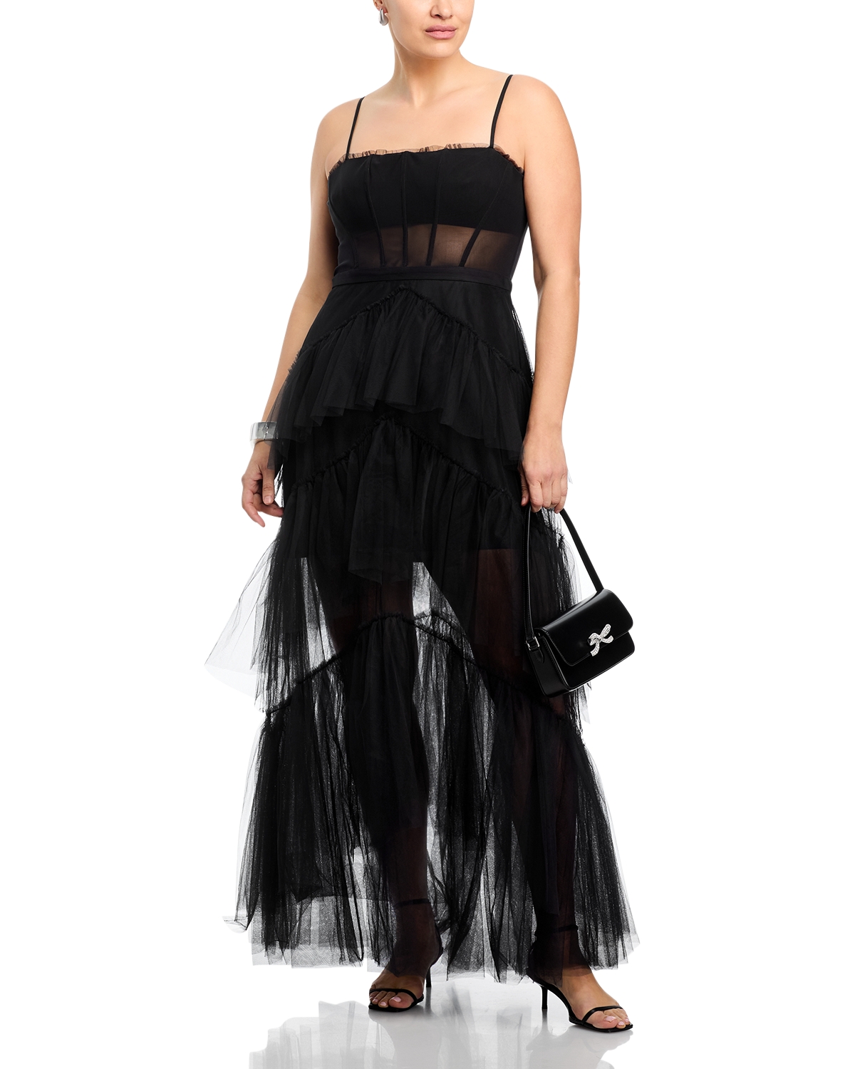bcbg tulle corset dress BCBGMAXAZRIA Tulle Corset Gown (black) (size 4)