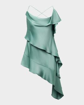 BCBGMAXAZRIA Fiona High-Low Charmeuse Slip Dress