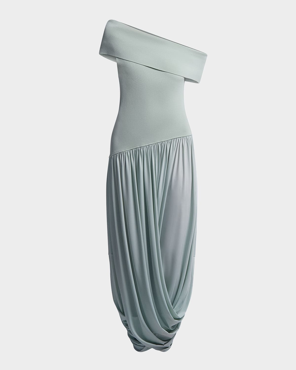 BCBGMAXAZRIA Myla Draped Off-Shoulder Maxi Dress