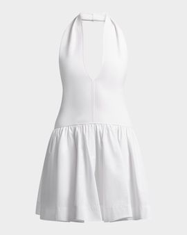 BCBGMAXAZRIA Perle Plunging Fit-&-Flare Mini Dress
