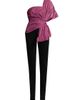 BCBGMAXAZRIA Women's Bow-Detailed Draped One-Shoulder Jumpsuit - 1