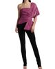 BCBGMAXAZRIA Women's Bow-Detailed Draped One-Shoulder Jumpsuit - 3