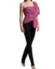 BCBGMAXAZRIA Women's Bow-Detailed Draped One-Shoulder Jumpsuit - 4