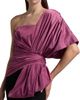BCBGMAXAZRIA Women's Bow-Detailed Draped One-Shoulder Jumpsuit - 6