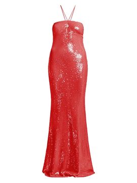 BCBGMAXAZRIA Women's Colette Sequined Mermaid Gown