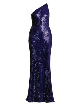 BCBGMAXAZRIA Women's Estelle Sequined One-Shoulder Gown