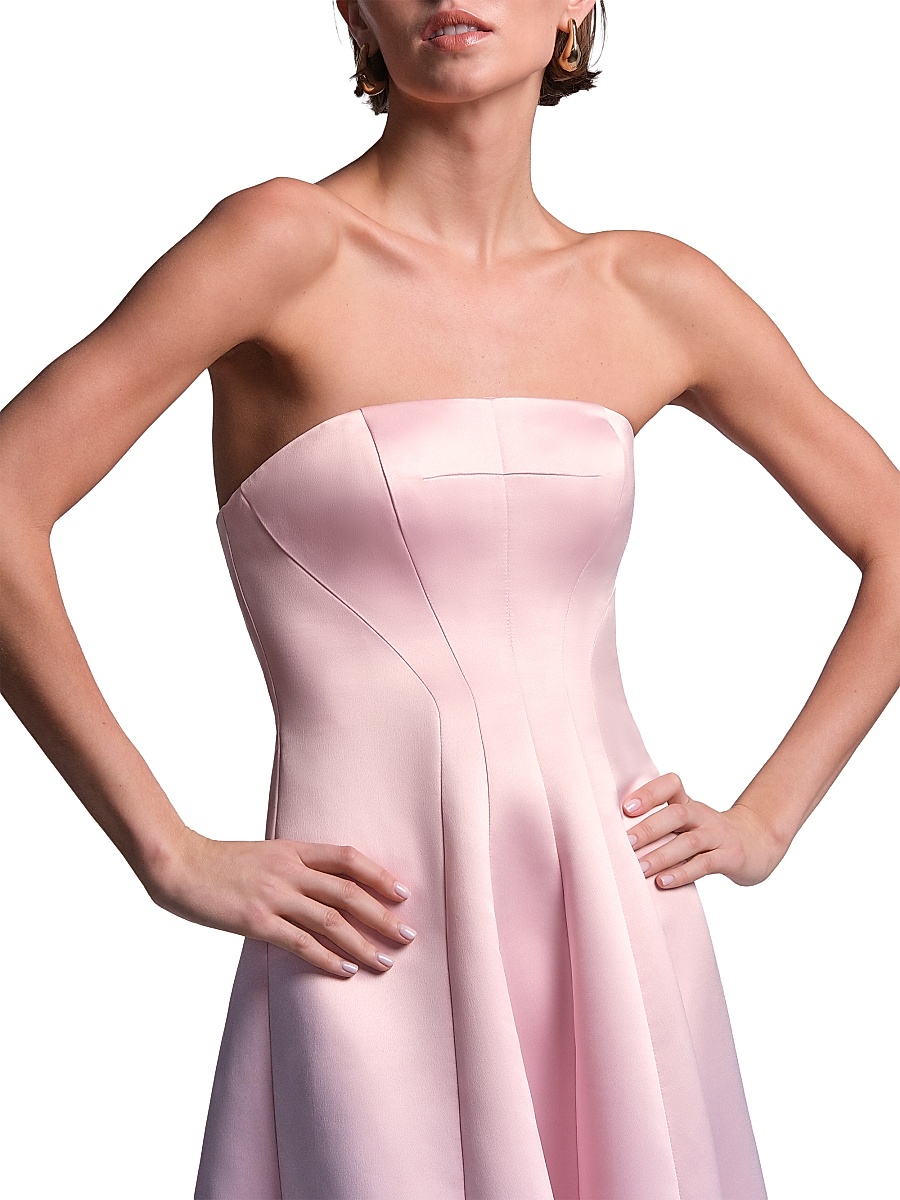 bcbgmaxazria pleated satin dress BCBGMAXAZRIA Metallic Pleated Gown
