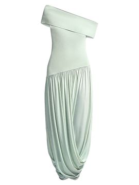 BCBGMAXAZRIA Women's Myla Draped Jersey One-Shoulder Maxi Dress