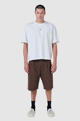 B.Cools B. Cools Pleat Short in Chocolate, Men's at Urban Outfitters