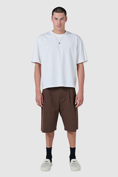 B.Cools B. Cools Pleat Short in Chocolate, Men's at Urban Outfitters