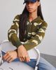 BDG BDG Andrea Corset Cropped Zip-Up Hoodie Sweatshirt in Dark Green, Women's at Urban Outfitters - 1