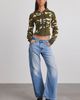 BDG BDG Andrea Corset Cropped Zip-Up Hoodie Sweatshirt in Dark Green, Women's at Urban Outfitters - 3