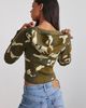 BDG BDG Andrea Corset Cropped Zip-Up Hoodie Sweatshirt in Dark Green, Women's at Urban Outfitters - 4