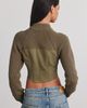 BDG BDG Andy Mixed Media Military Zip-Up Sweater in Dark Green, Women's at Urban Outfitters - 4