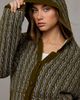 BDG BDG Anson Cable Knit Oversized Hooded Cardigan in Dark Green, Women's at Urban Outfitters - 2
