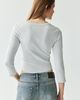 BDG BDG Bella Three Quarter Sleeve Asymmetric Button Front Cardigan in Pearl, Women's at Urban Outfitters - 4