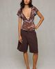 BDG BDG Bianca Peplum Short Sleeve Button-Down Shirt in Purple, Women's at Urban Outfitters - 2