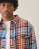 BDG BDG Bright Plaid Flannel Utility Overshirt Top in Black/White, Men's at Urban Outfitters - 1