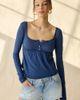 BDG BDG Brittney Long Sleeve Henley Babydoll Top in Blue, Women's at Urban Outfitters - 1