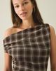 BDG BDG Checked Out Draped Asymmetric Off-The-Shoulder Mini Dress in Purple, Women's at Urban Outfitters - 4