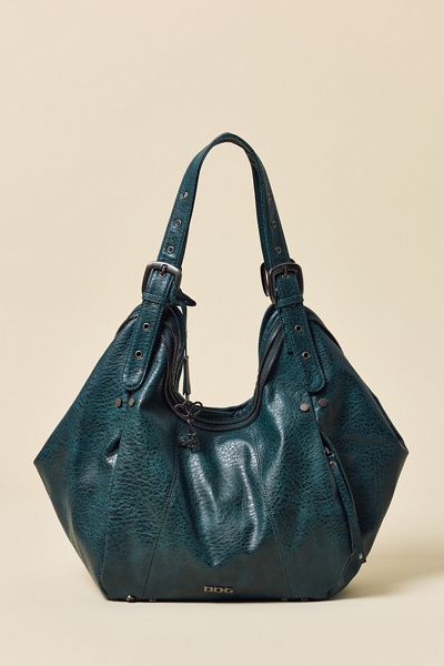BDG BDG Cici Faux Leather Slouchy Tote Bag in Dark Green, Women's at Urban Outfitters