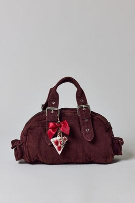 BDG BDG Colored Denim Duffle Shoulder Bag in Dark Brown, Women's at Urban Outfitters