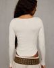 BDG BDG Coral Lace Detail V-Neck Long Sleeve Tee in Beige, Women's at Urban Outfitters - 4