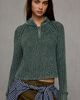 BDG BDG Dakota Mockneck Quarter Zip Pullover Sweater in Dark Green, Women's at Urban Outfitters - 1