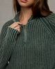 BDG BDG Dakota Mockneck Quarter Zip Pullover Sweater in Dark Green, Women's at Urban Outfitters - 2
