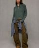 BDG BDG Dakota Mockneck Quarter Zip Pullover Sweater in Dark Green, Women's at Urban Outfitters - 3